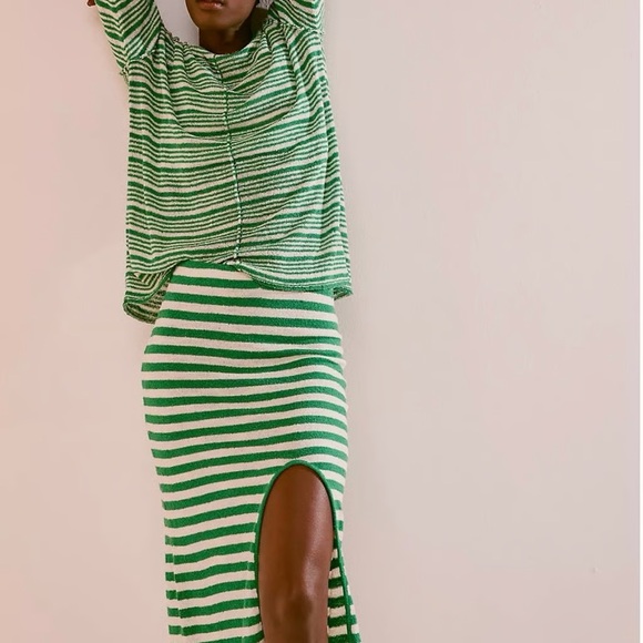 NWT FREE PEOPLE Bailey 3Pc Sweater Set Tennis Green Fairway Combo XL SOLD OUT - Picture 3 of 5